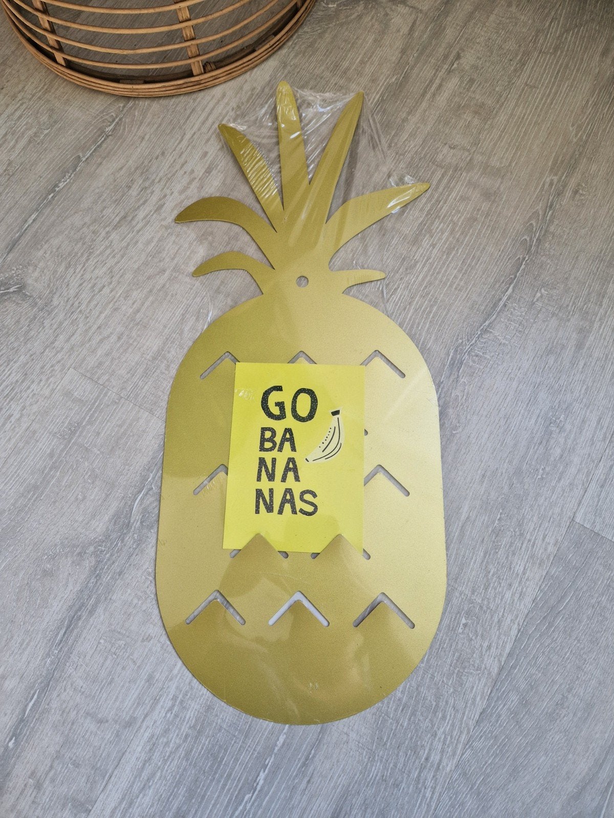 Gouden ananas decoratie - Nieuw in verpakking, Huis en Inrichting, Nieuw, Ophalen of Verzenden, Goud, Metaal