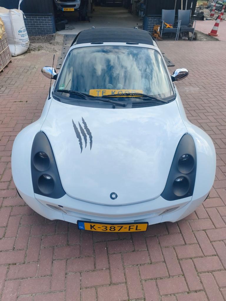 Smart 2003 Wit ( Overgespoten NIEUWE LAK!) net Nwe APK, Automaat, Achterwielaandrijving, 785 kg, Cabriolet