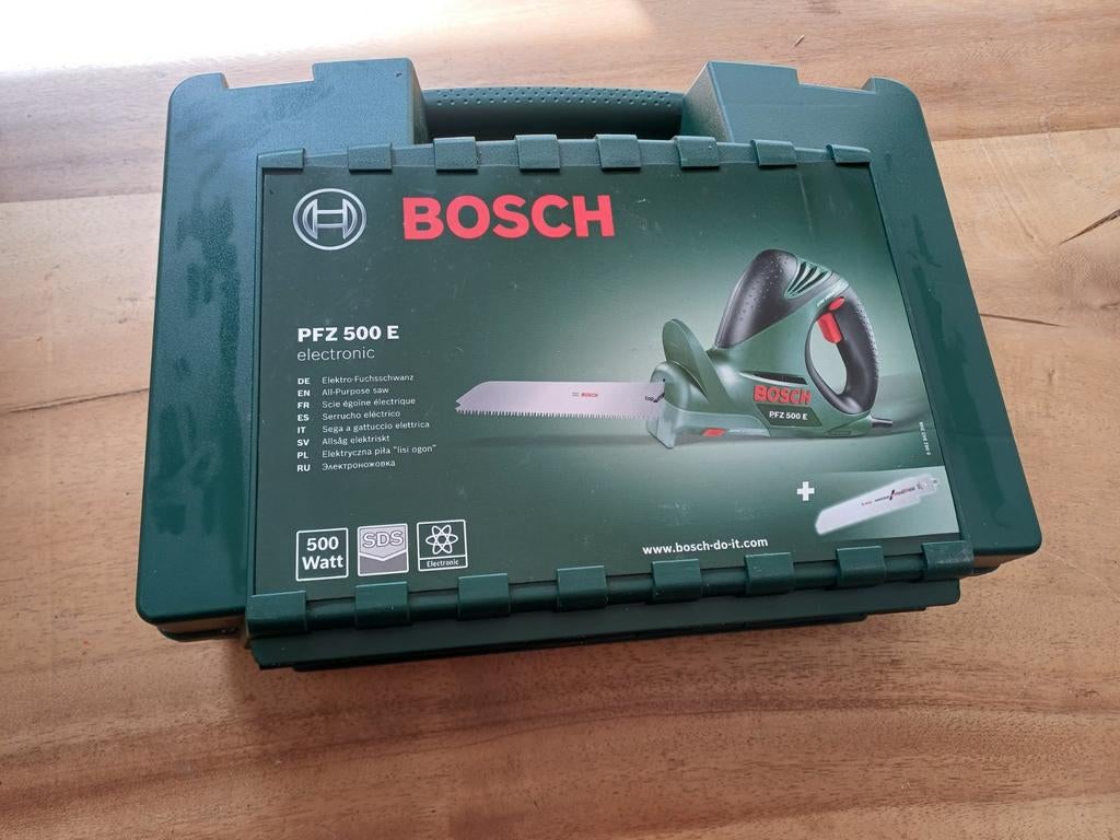 Bosch PFZ 500 E reciprozaag in koffer, Ophalen of Verzenden, 600 tot 1200 watt, Reciprozaag, 70 mm of meer