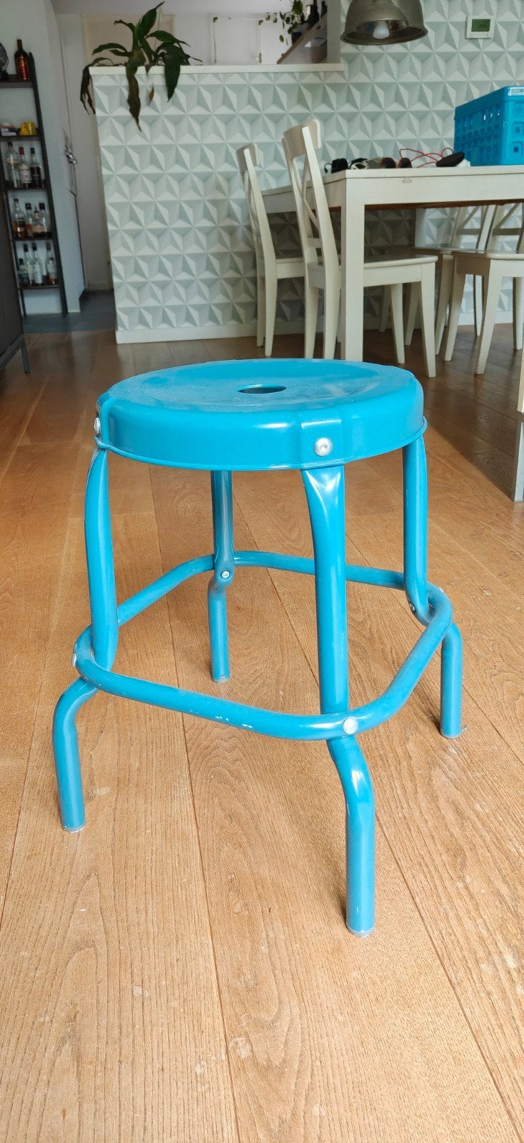 Twee blauwe krukjes (Ikea Råskog), Ophalen, Gebruikt, Staal