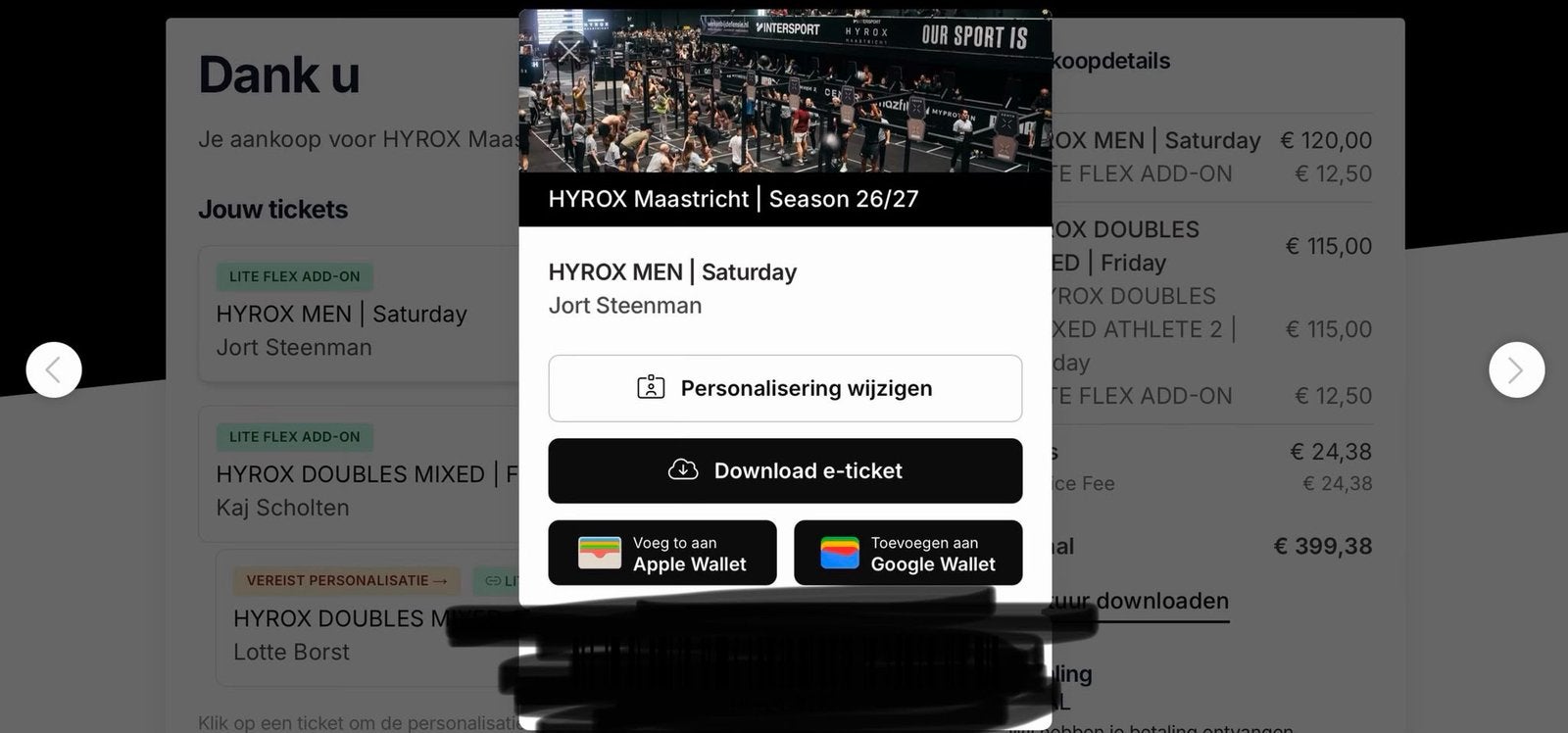 Hyrox kaartje Maastricht Men zaterdag 19 Sept!!, Tickets en Kaartjes, Evenementen en Festivals, Eén persoon