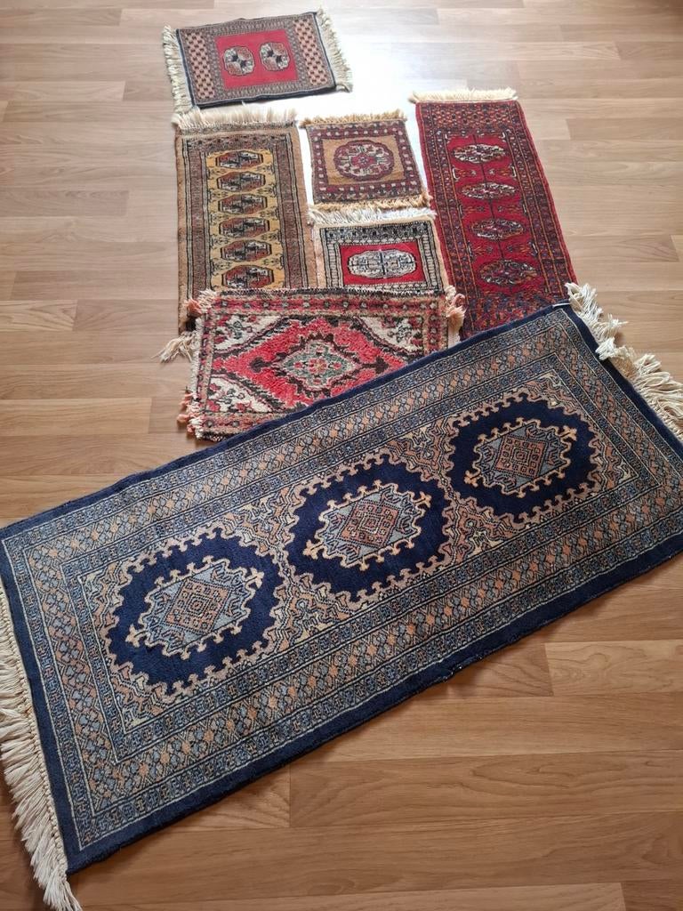 7 stuks handgemaakte Perzische tapijten, ook los te koop, Minder dan 50 cm, Gebruikt, 50 tot 100 cm, Perzisch, Oosters, Traditioneel
