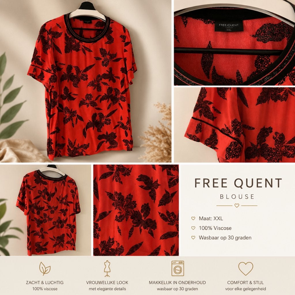 Opvallende Free Quent blouse – maat XXL, Freequent, Maat 46/48 (XL) of groter, Ophalen of Verzenden, Gedragen