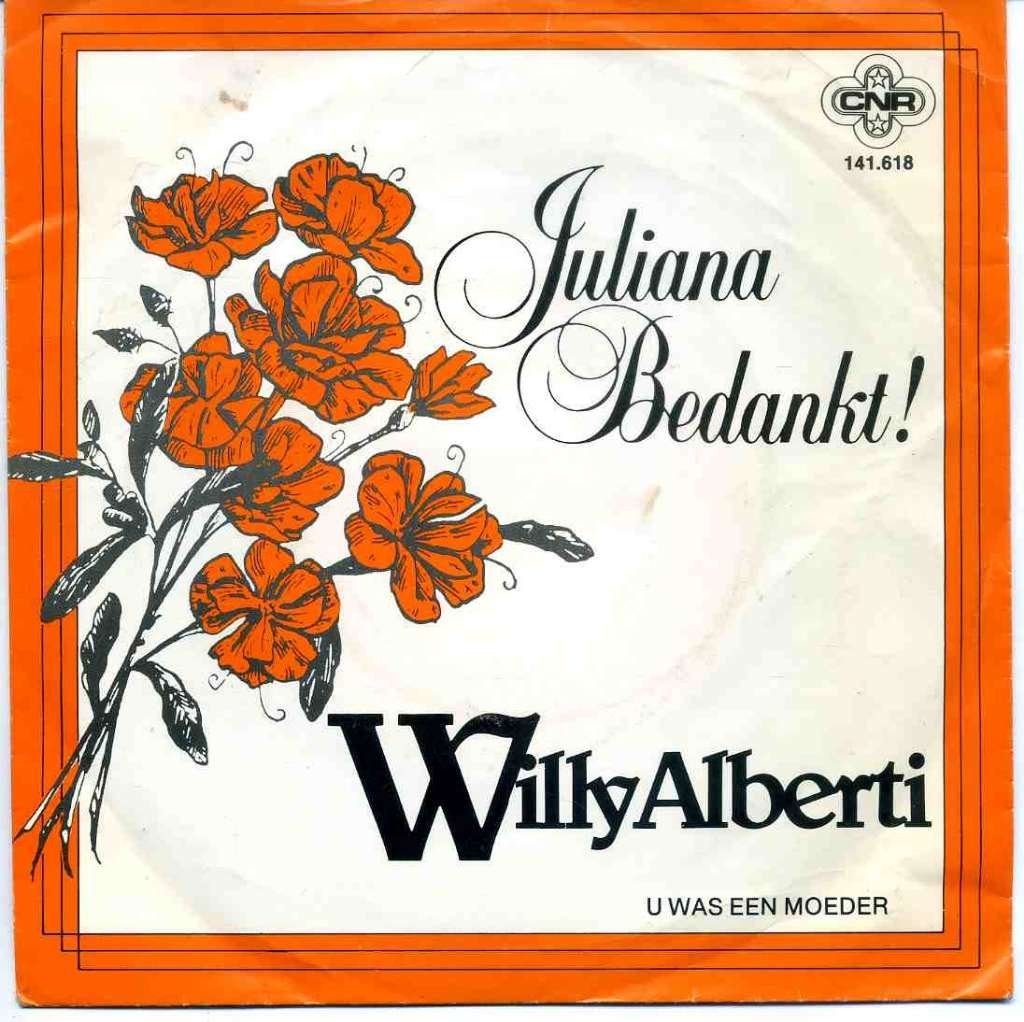 Willy Alberti Juliana Bedankt! vinyl single 1980 zeer mooie, Fotohoes, Ophalen of Verzenden, Zo goed als nieuw, Nederlandstalig