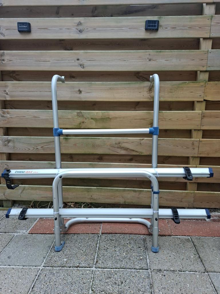 Omni Bike Plus fietsendrager voor Hobby caravan, Ophalen of Verzenden, 2 fietsen, Gebruikt, Achterklepdrager