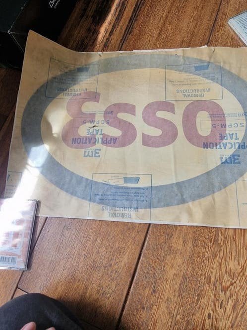 Grote vintage ESSO sticker - 50 cm, Ophalen of Verzenden, Gebruikt, Merk