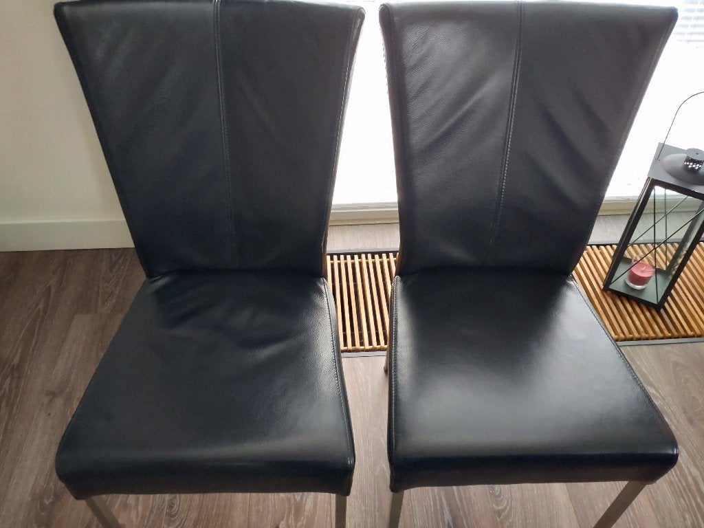 Eetkamerstoelen, Ophalen, Gebruikt, Zwart, Leer