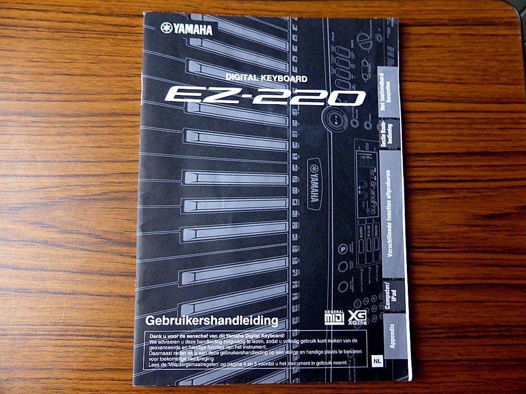 YAMAHA EZ-220 digital keyboard - nederlandse handleiding, Ophalen of Verzenden, Zo goed als nieuw, Keyboard of Synthesizer