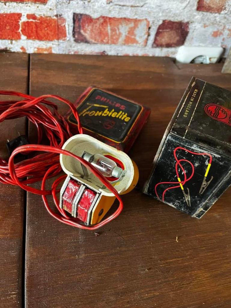 Vintage Philips Troublelite Autolamp in Blik, Ophalen of Verzenden