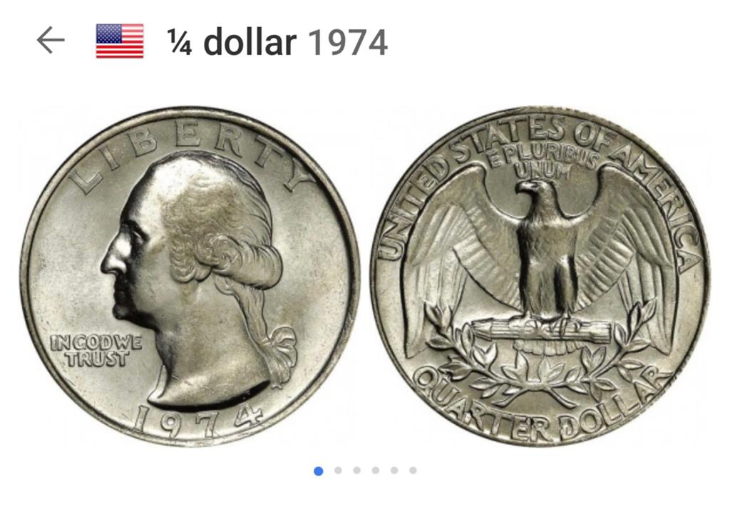 Amerikaanse Quarter Dollar 1974, Ophalen of Verzenden, Noord-Amerika, Losse munt