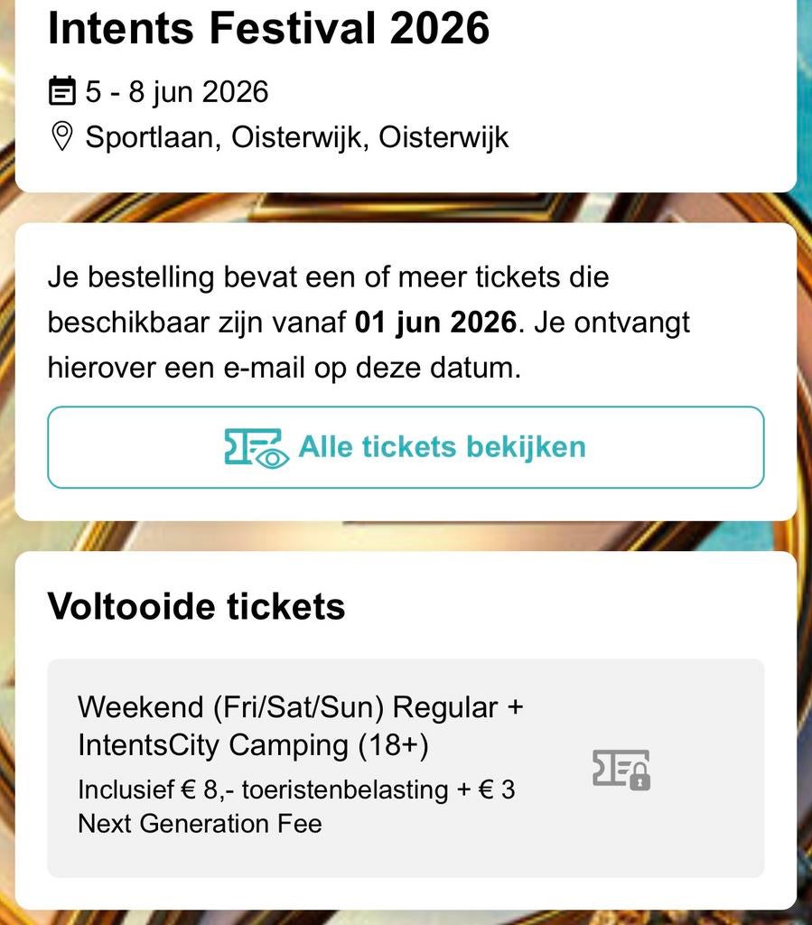 Intents Festival Camping Ticket, Eén persoon