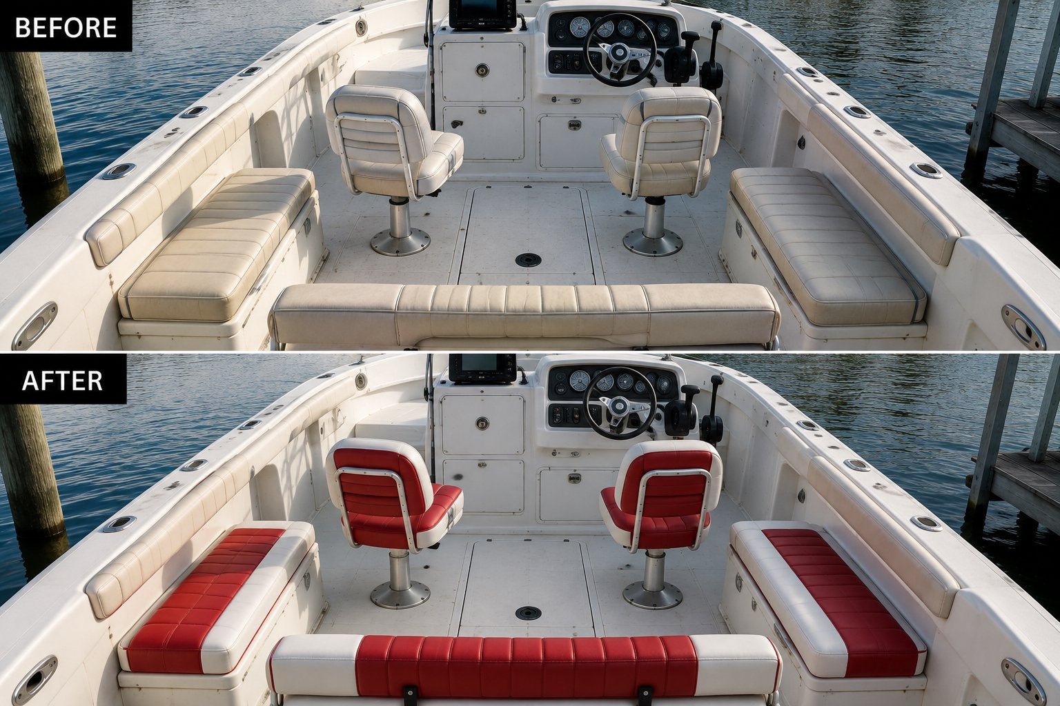 Foto 6 van Boot spuiten verven bekleding vervangen restoreren project
