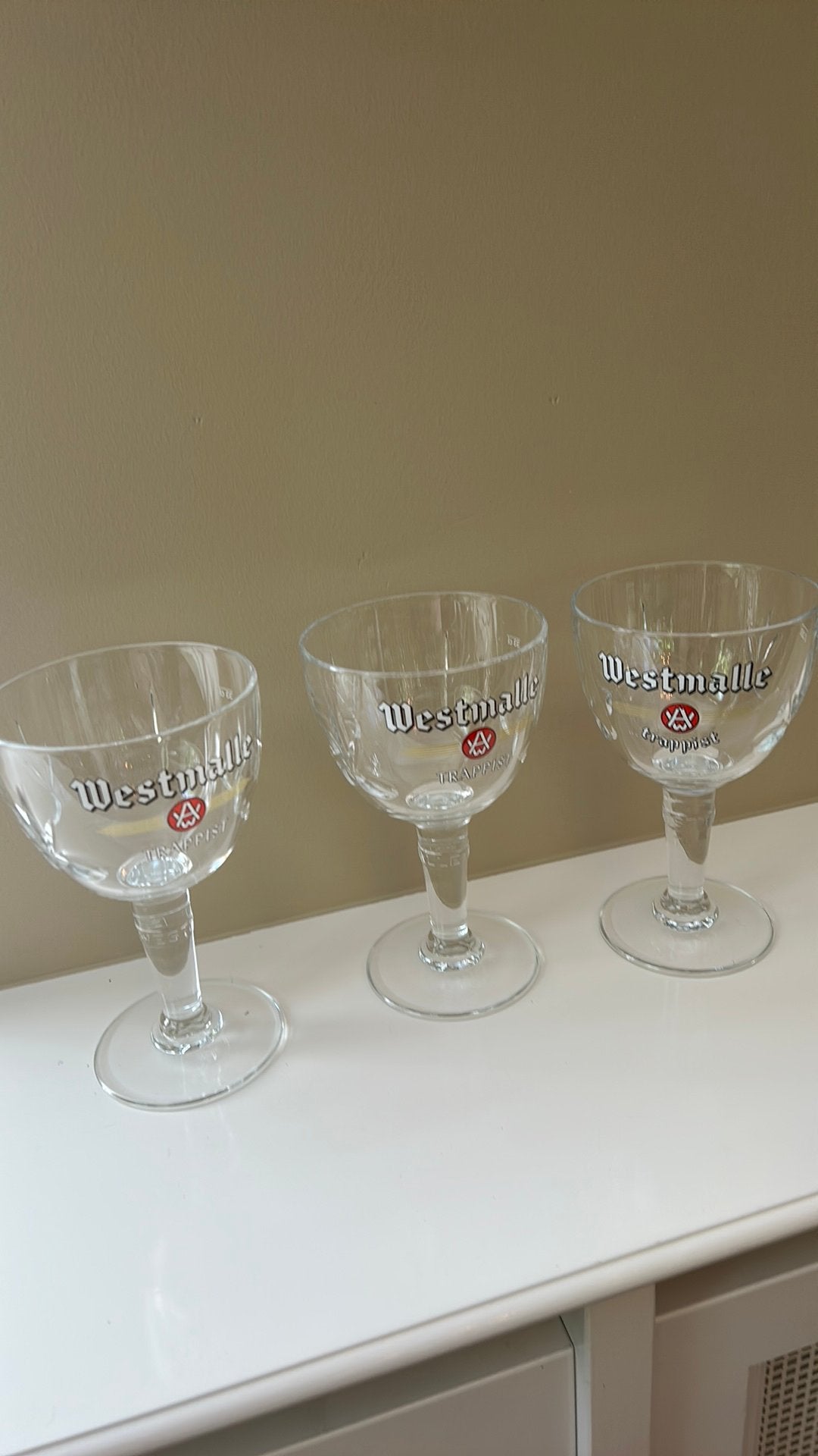 3 stuks trappisten glas, Verzamelen, Biermerken, Ophalen, Zo goed als nieuw, Glas of Glazen, Overige merken