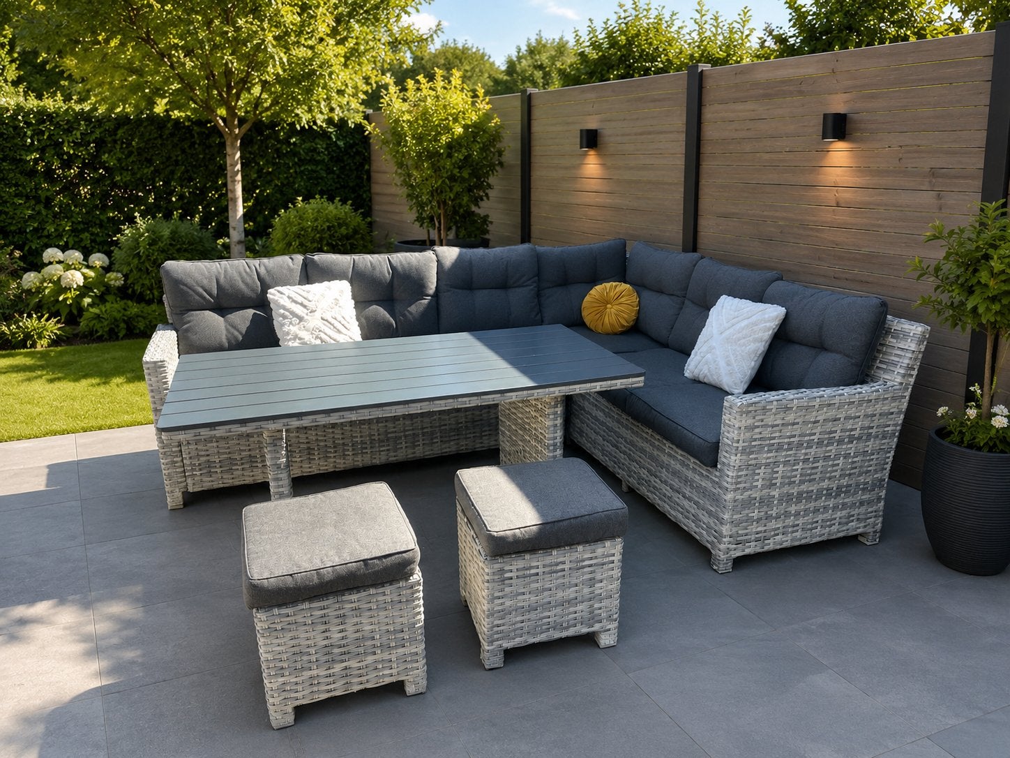 Prachtige Garden Impressions Dining Loungeset Tuinset, Ophalen, Zo goed als nieuw, Wicker, Bank