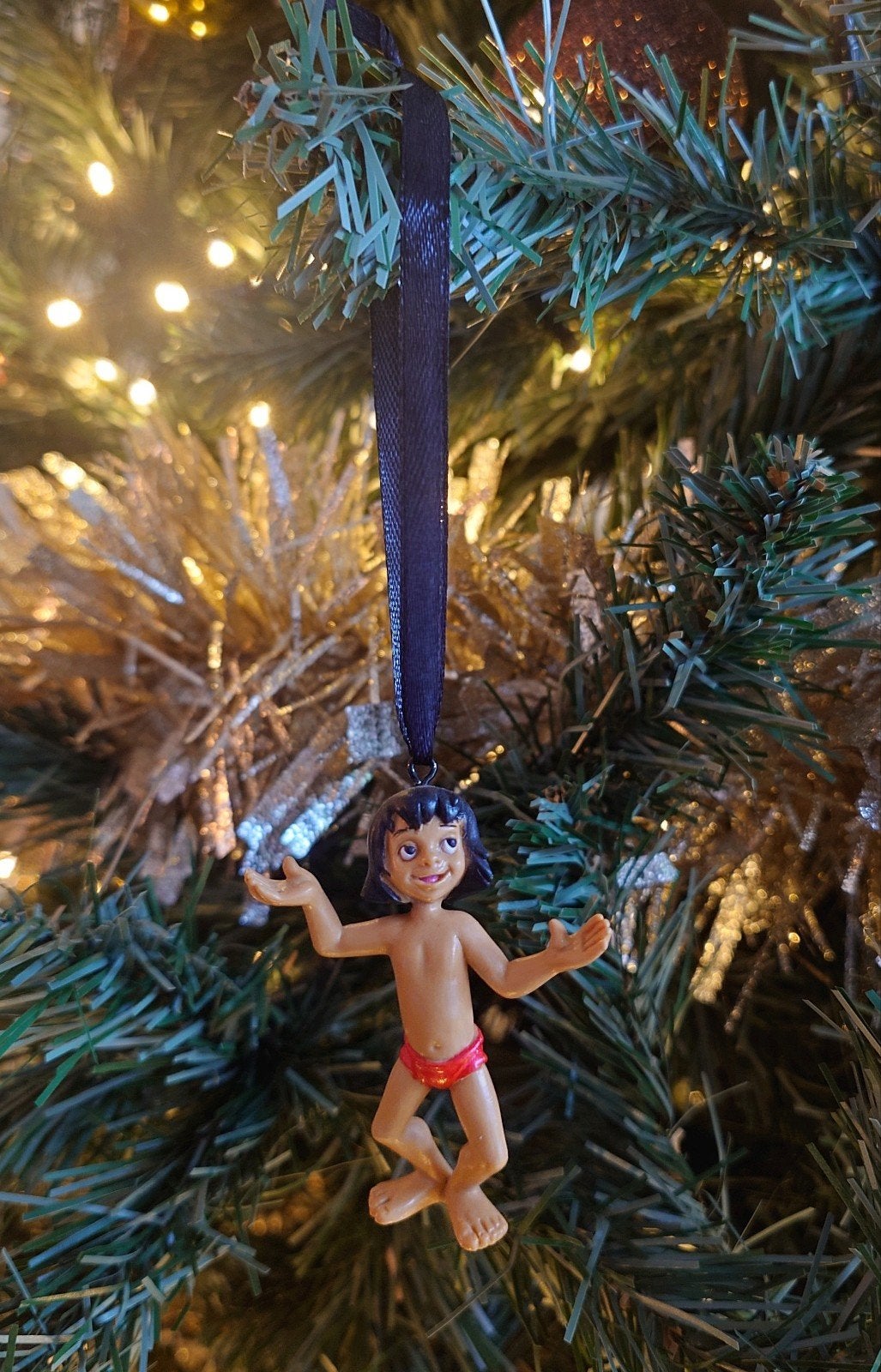 Disney Mowgli kerst ornament hanger kerstbal, Ophalen of Verzenden, Leeuwenkoning of Jungle Boek, Zo goed als nieuw