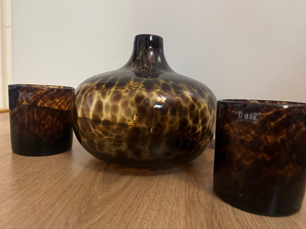 Prachtige set van Dutz – vaas + 2 waxinelichthouders, Antiek en Kunst, Antiek | Vazen, Ophalen