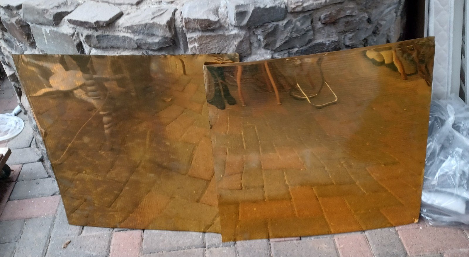 2 platen geel koperfolie, Doe-het-zelf en Verbouw, Metalen, Ophalen of Verzenden, Gebruikt, Koper of Messing