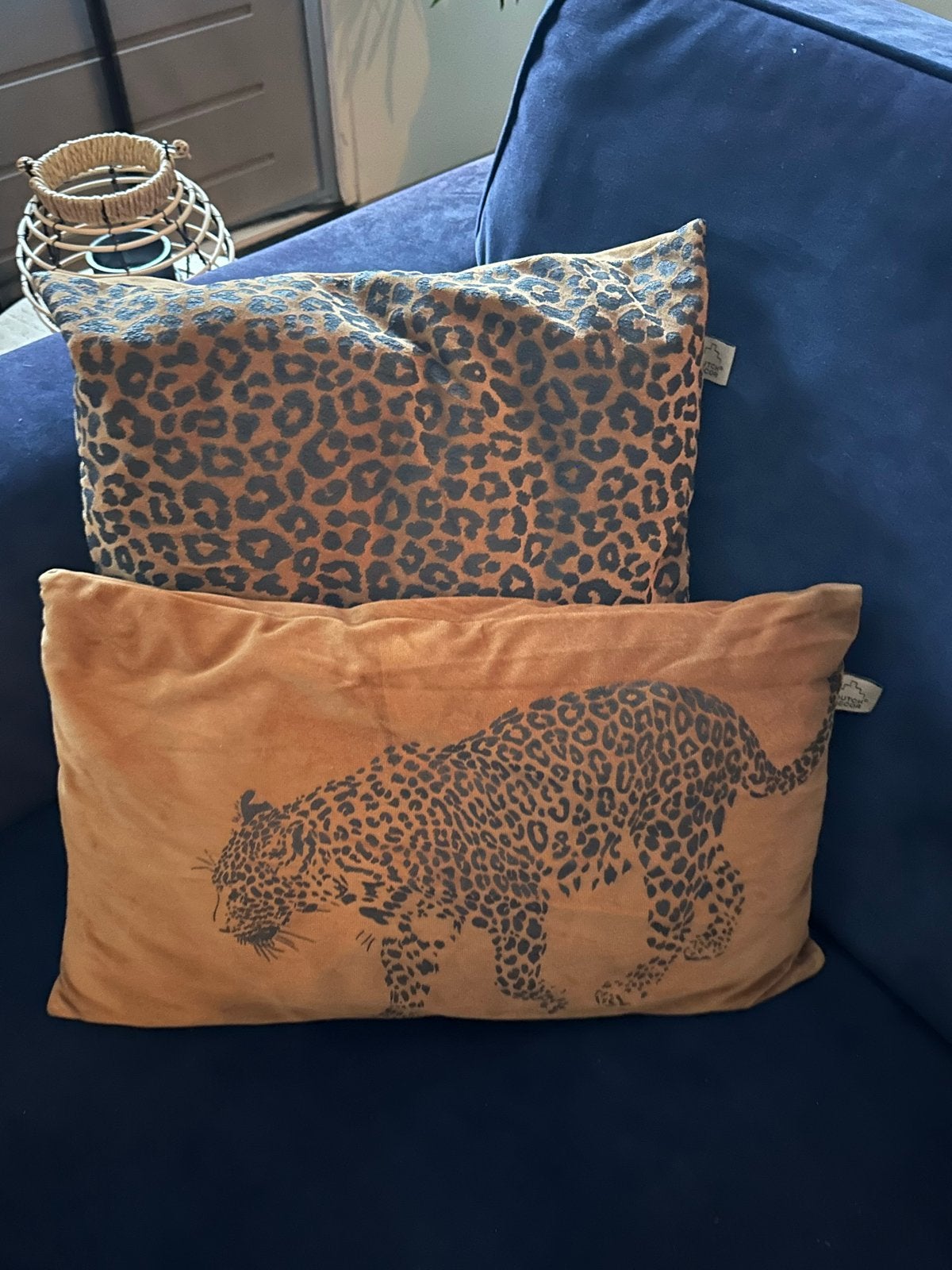 Leopard print sierkussens - set van 2, Bruin, Met print, Ophalen of Verzenden, Zo goed als nieuw