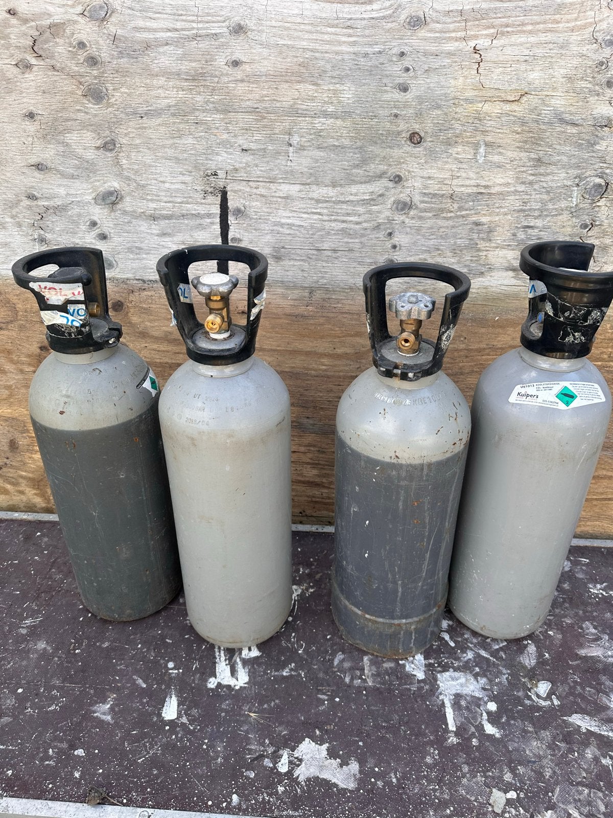 4x CO2 Koolzuur Gasflessen - Sommige leeg/bijna leeg, Ophalen, Co2