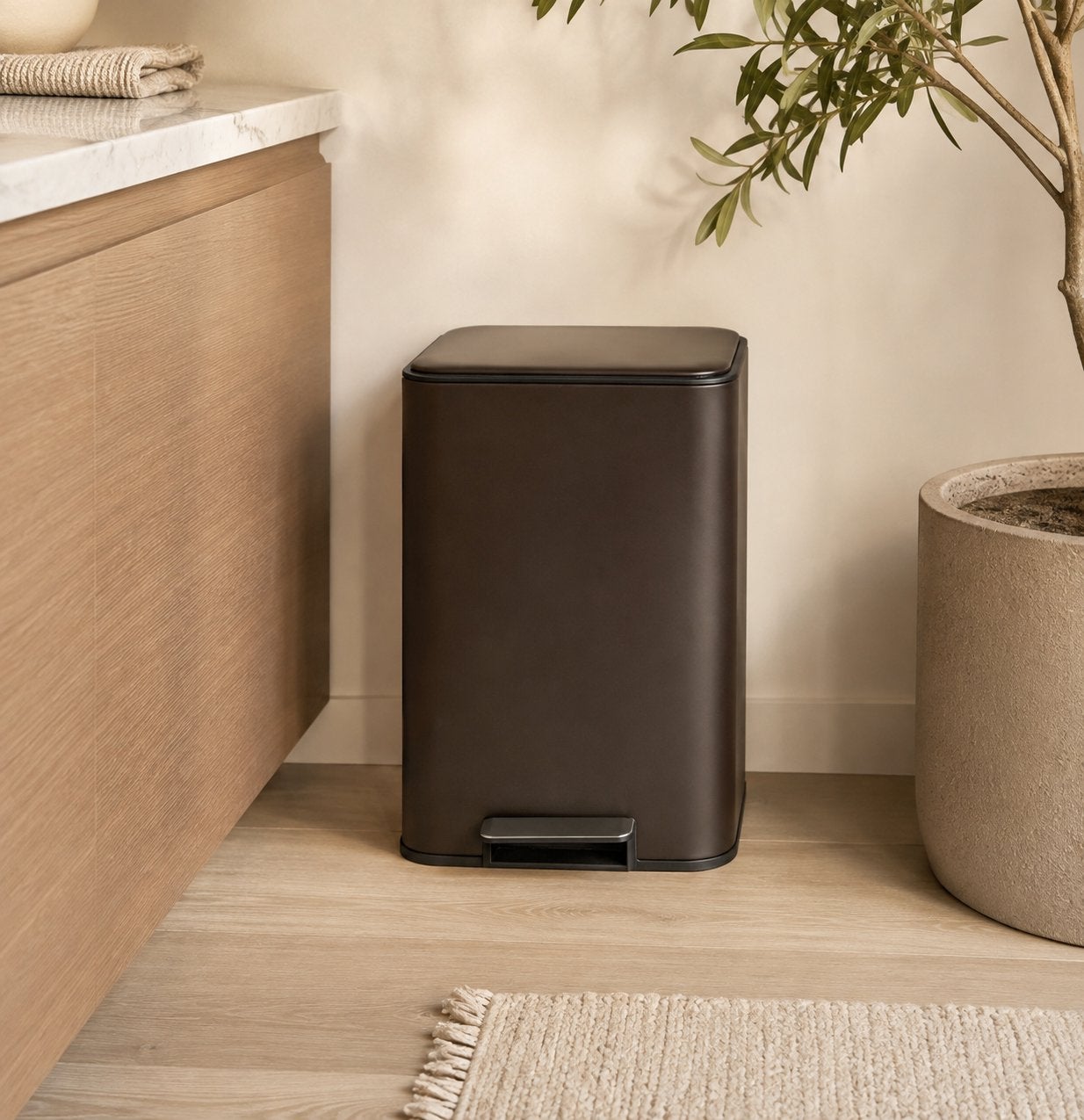 Pedaalemmer 40L | Soft Close | Bruin | € 74,99 | NIEUW, Ophalen, 50 – 75, Met pedaal, Nieuw