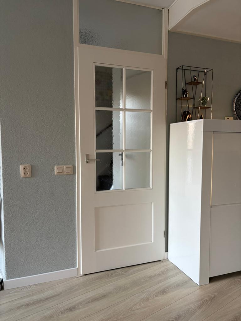 Opdekdeur binnen met glas, Ophalen, Gebruikt, 80 tot 100 cm, Binnendeur