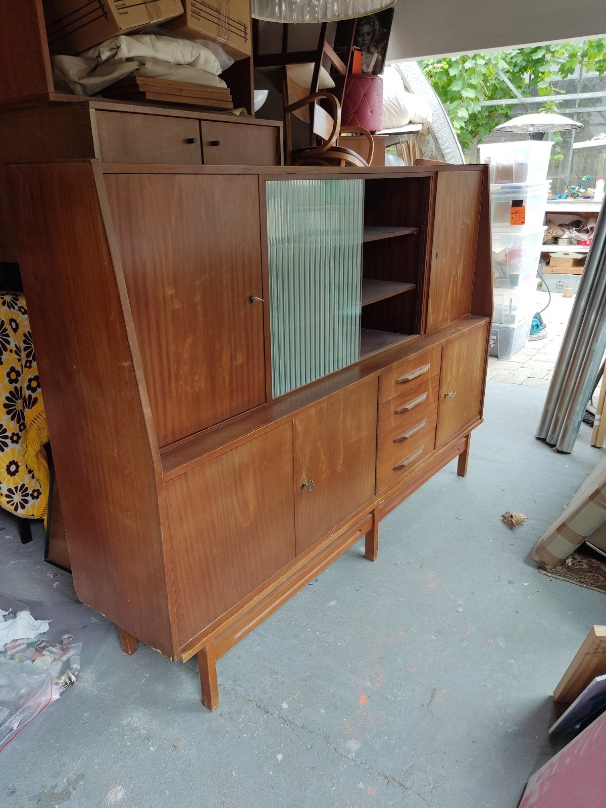 Vintage Wandkast Vitrine Kast Dressoir, Verzamelen, Retro, Ophalen of Verzenden, Huis en Inrichting