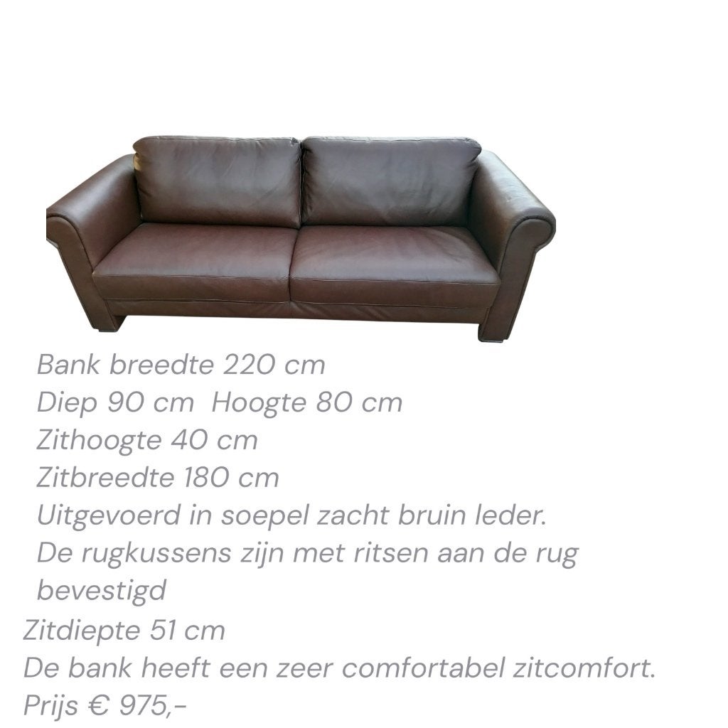 Outlet Lederen Bankstellen, Banken,Fauteuils in div. stijlen, Huis en Inrichting, Banken | Bankstellen, Ophalen, 75 tot 100 cm