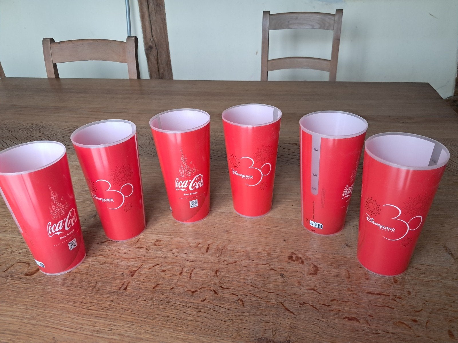 6x Disneyland Parijs 30 jaar Coca-Cola bekers, Ophalen of Verzenden, Zo goed als nieuw