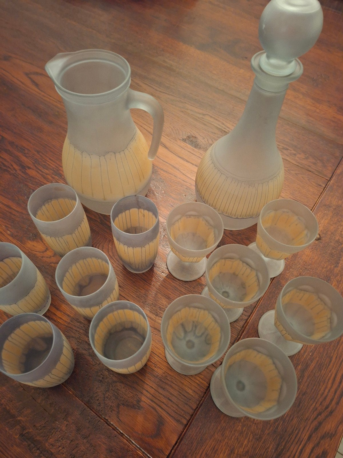 Vintage Reuven Art Glasset 14 delig, Ophalen of Verzenden