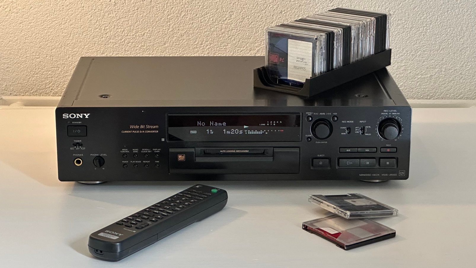 Sony MDS-JB920 Minidisc speler met 20 discs, Ophalen of Verzenden, Minidisc-recorder