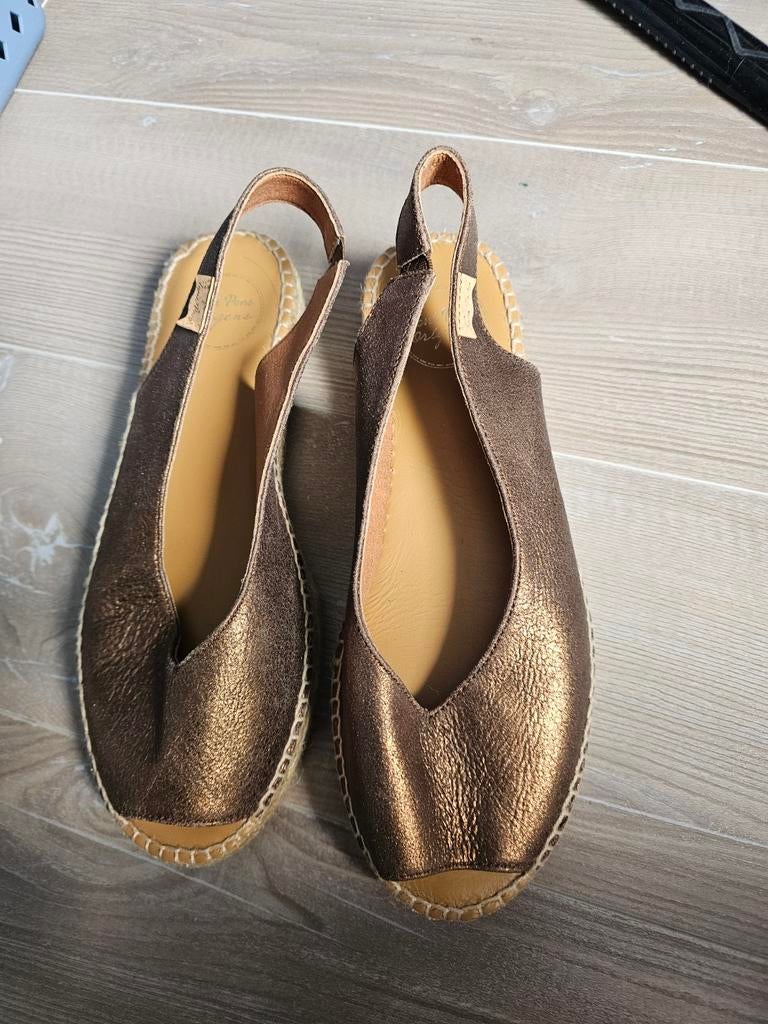 ZGAN Espadrilles  -Toni Pons - brons -Mt 38, Ophalen of Verzenden, Zo goed als nieuw, Overige kleuren, Sandalen of Muiltjes