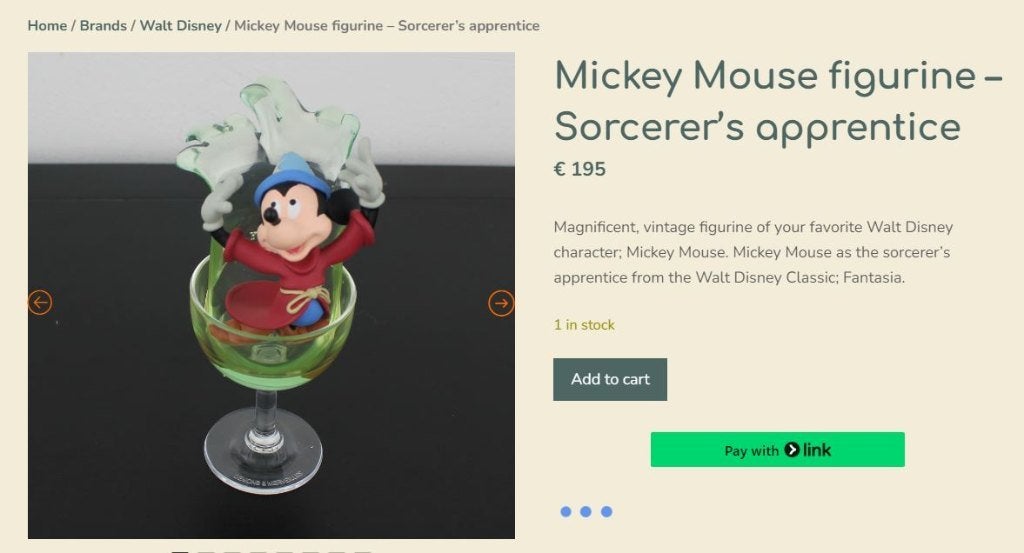 nieuw in doos Mickey mouse in glas - Sorcerer’s apprentice, Ophalen of Verzenden, Mickey Mouse, Nieuw, Beeldje of Figuurtje