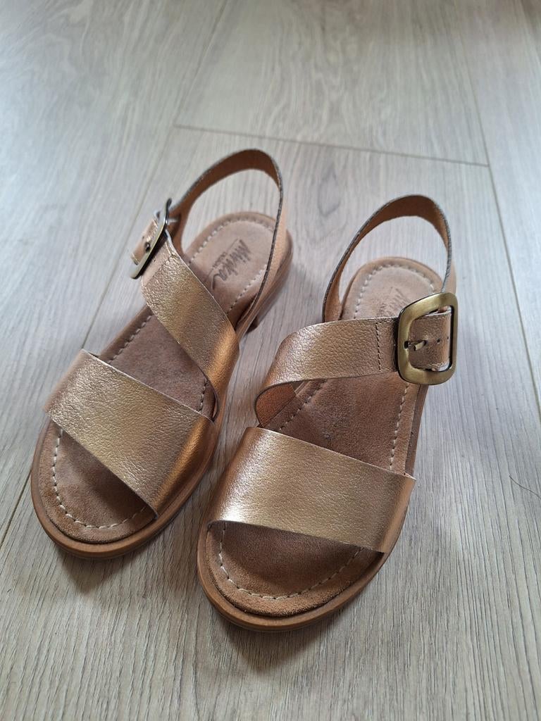 Minka Design leren sandalen goud maat 36, Overige kleuren, Minka Design, Zo goed als nieuw, Sandalen of Muiltjes