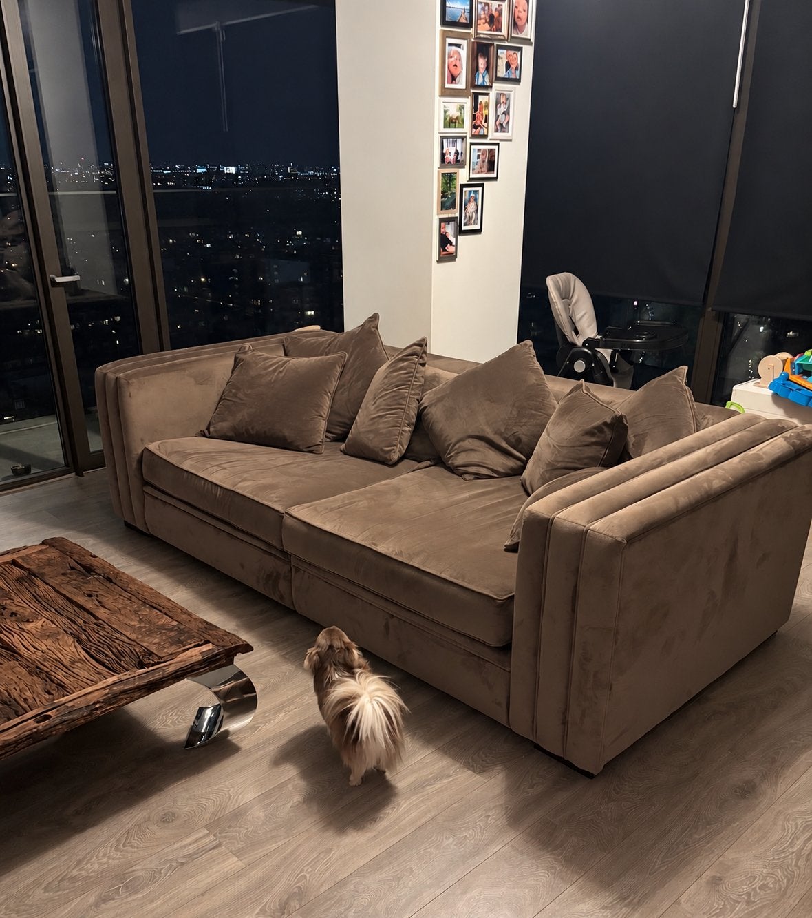 ROFRA Home 4-zitsbank – taupe/bruin, Ophalen, Gebruikt