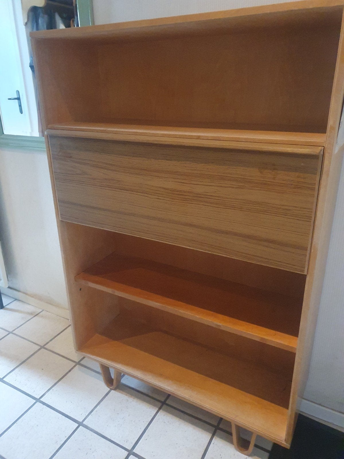 Pastoe houten boekenkast met klep cees braakman - Jaren '60, Huis en Inrichting, Ophalen, Gebruikt, 100 tot 150 cm, 50 tot 100 cm