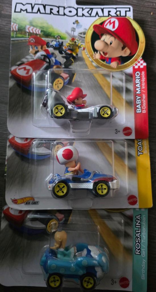 Hot Wheels Mario Kart Set - Baby Mario, Toad, Rosalina, Service.europe@mattel.com, Nieuw, Ophalen of Verzenden, Mattel