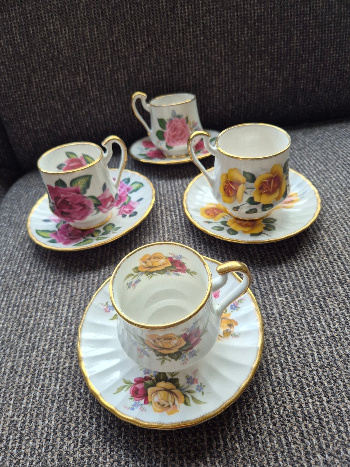 4 Engelse kop en schotels Melrose England, Ophalen of Verzenden