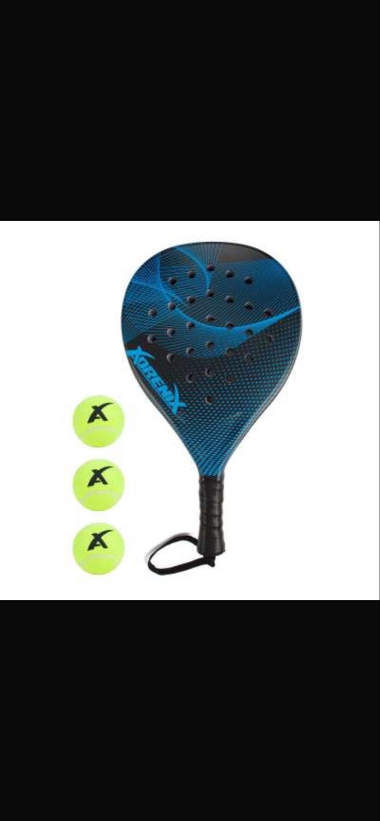 Padelracket met 3 ballen - Diverse kleuren, Sport en Fitness, Ophalen of Verzenden, Nieuw, Padelracket