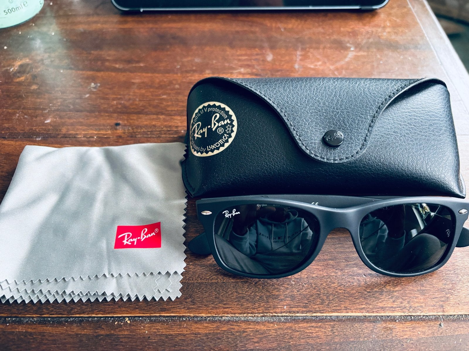 Ray-Ban New Wayfarer Zonnebril RB 2132, Zonnebril, Zwart, Ophalen of Verzenden, Zo goed als nieuw