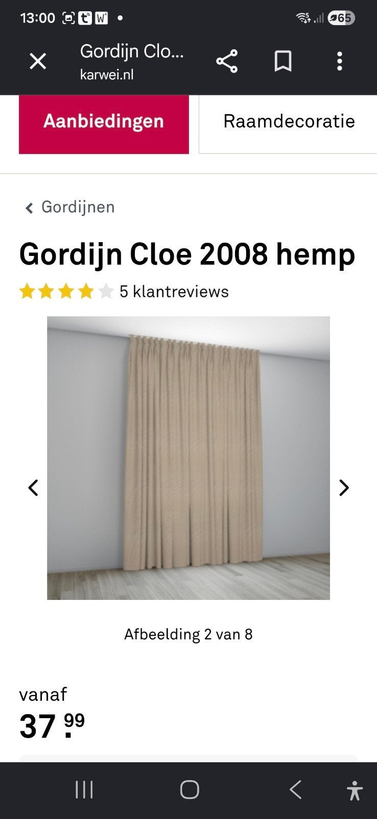 Nieuwe op maat gemaakte over gordijnen, Ophalen, Overige materialen, 150 cm, Beige