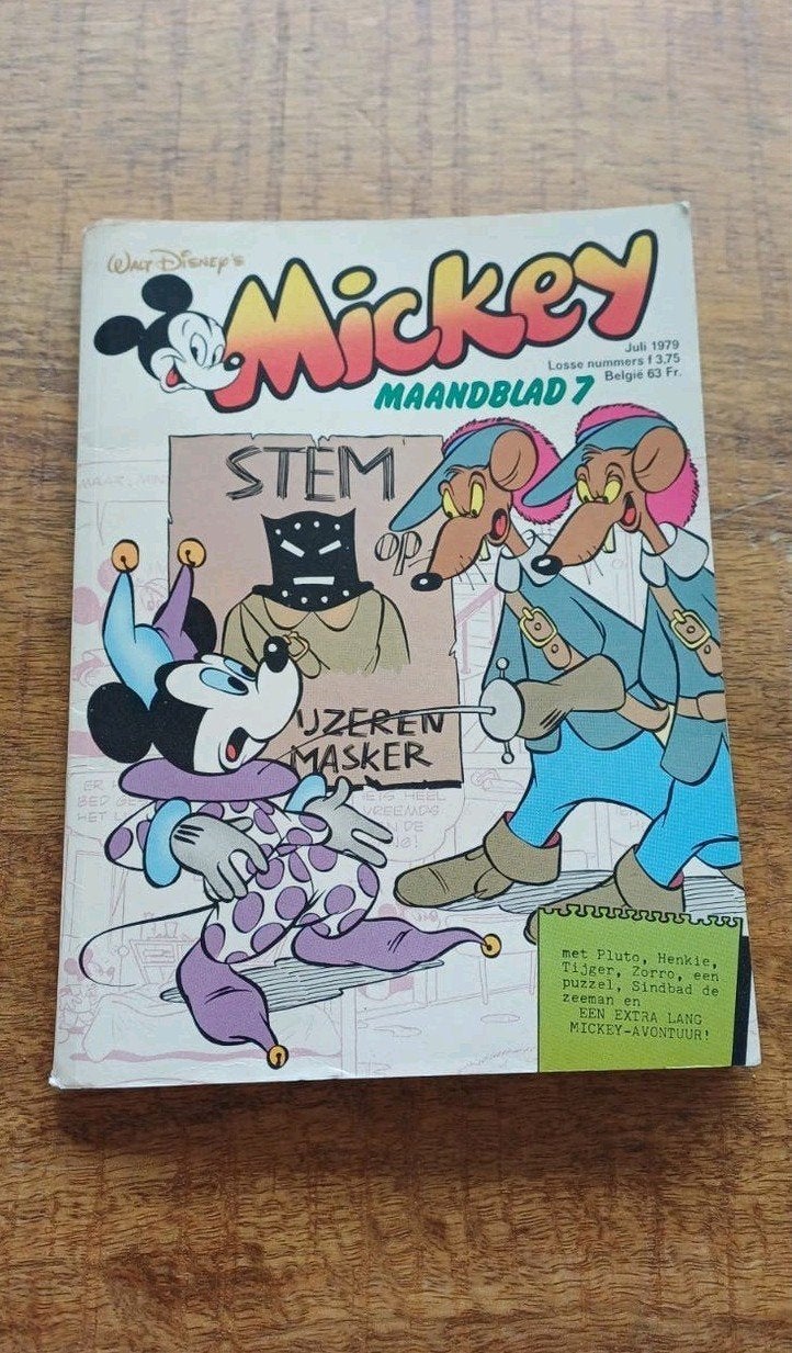Mickey Maandblad 7 - Juli 1979 - Vintage Stripboek, Boeken, Ophalen of Verzenden, Zo goed als nieuw, Walt Disney, Eén stripboek