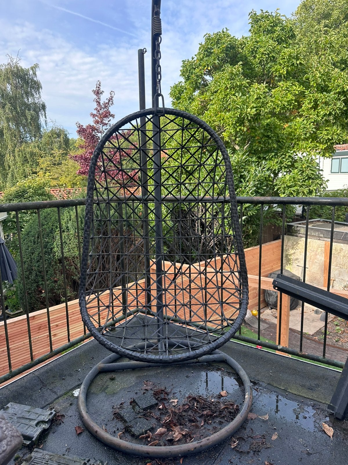 Hangende ei stoel, Ophalen, Gebruikt