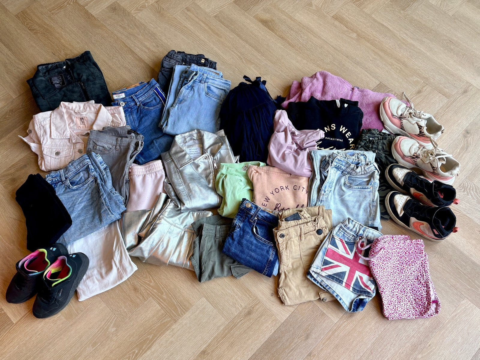 Meisjes kleding maat 146 jas broek schoen trui pakket, Ophalen of Verzenden, Zo goed als nieuw