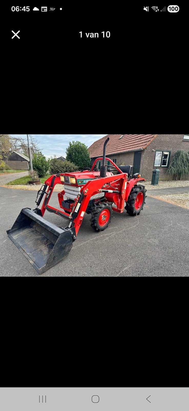 Kubota 1402D met shovel, 4x4 minitractor, Ophalen, Gebruikt