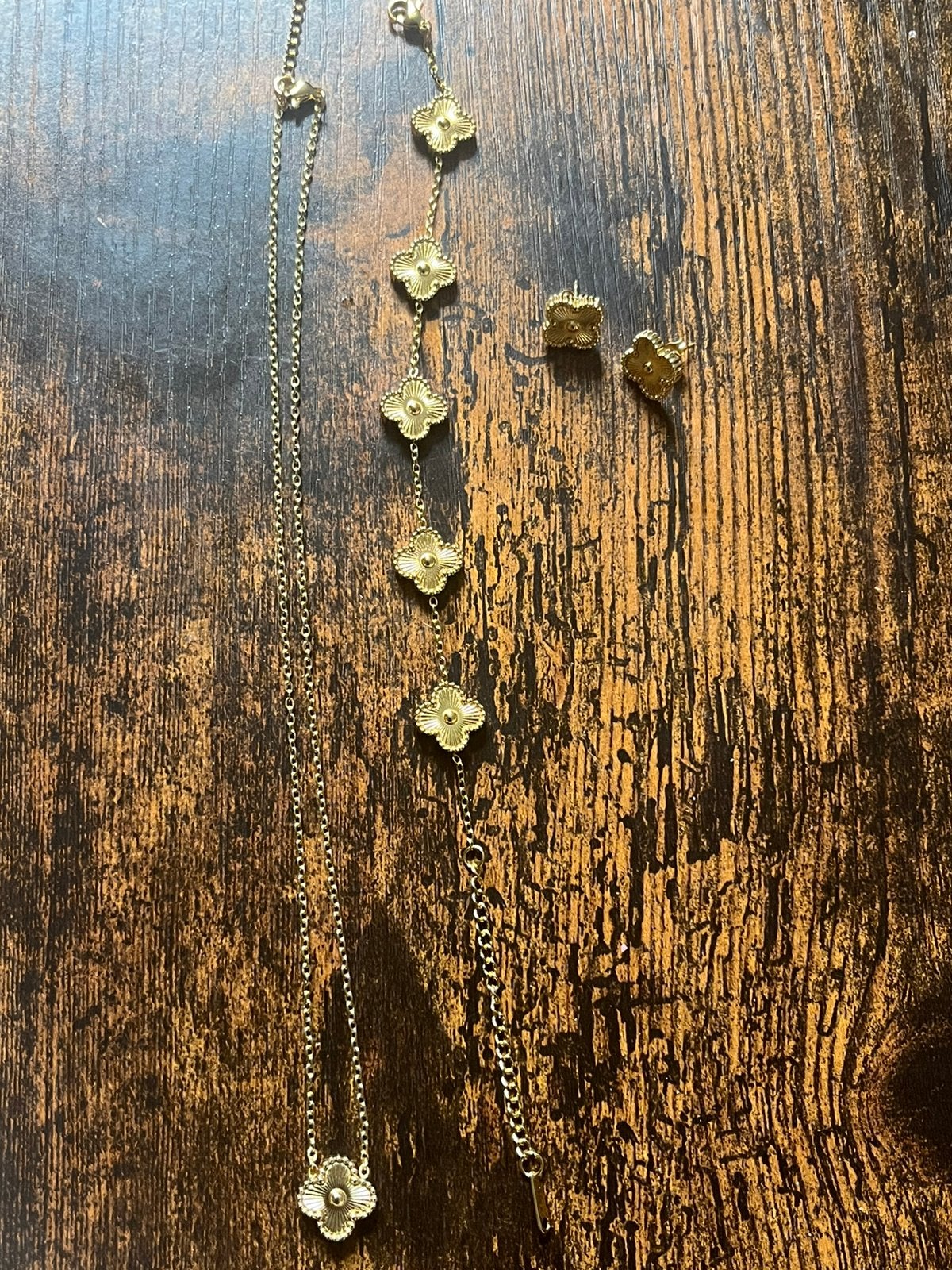 Sieradenset KLAVERTJE 18k, Verzenden, Zo goed als nieuw, Goud