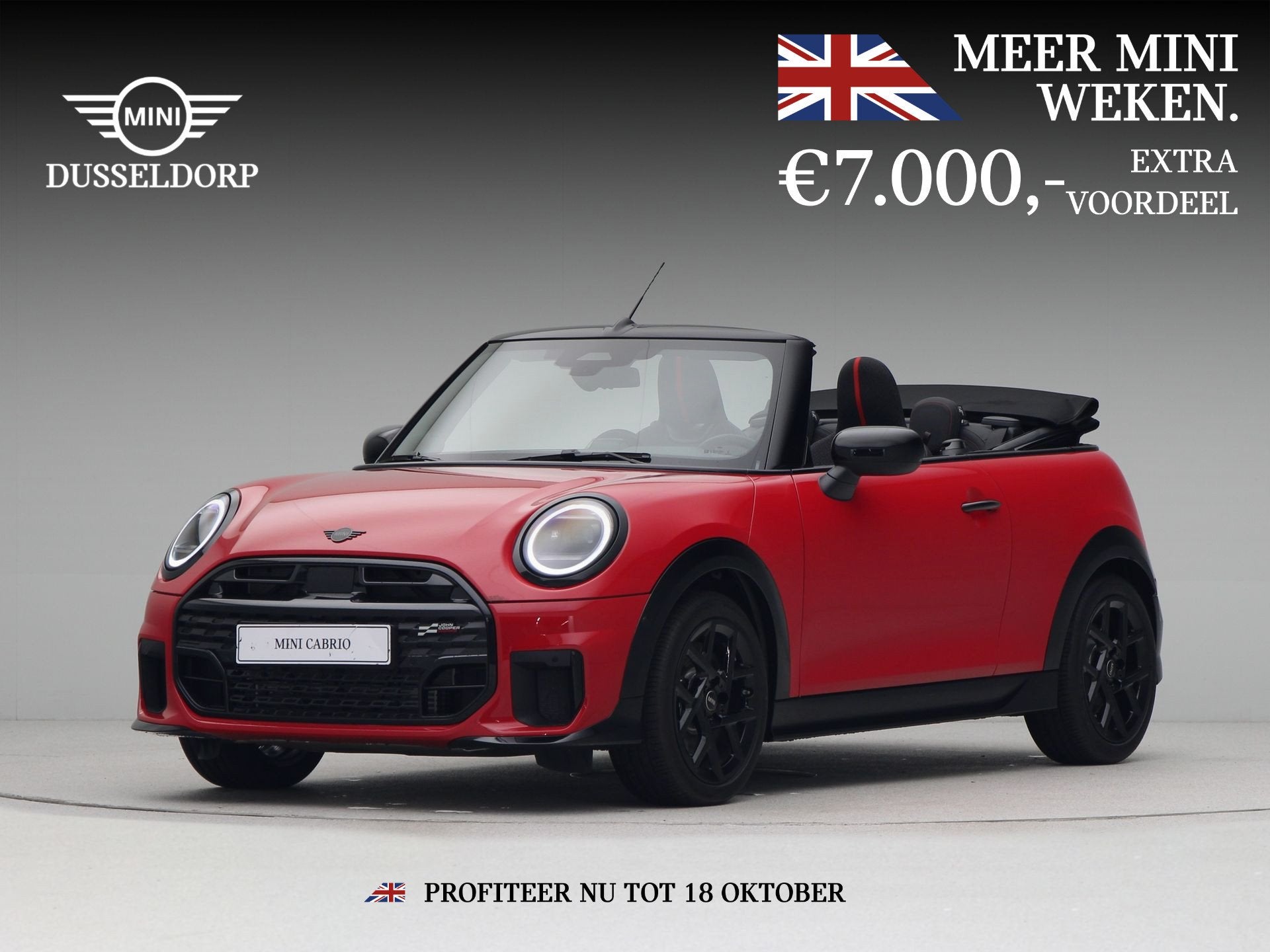 MINI Cabrio Cooper C John Cooper Works Pakket M PRIVATE LEAS, 1998 cc, 15 km/l, Zwart, Cabriolet