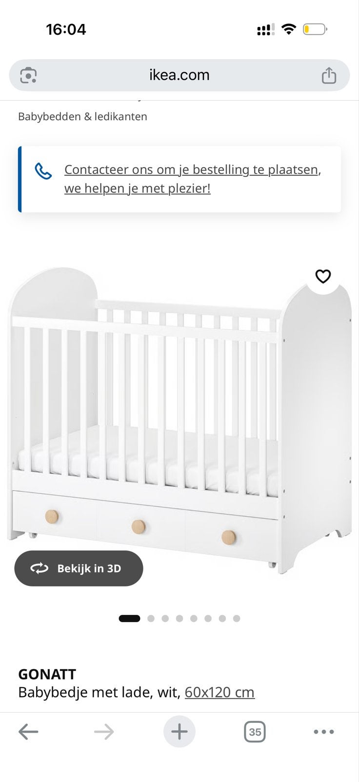 IKEA Gonatt Ledikant met lade en matras, Kinderen en Baby's, Babywiegjes en Ledikanten, Ophalen, Gebruikt, Ledikant