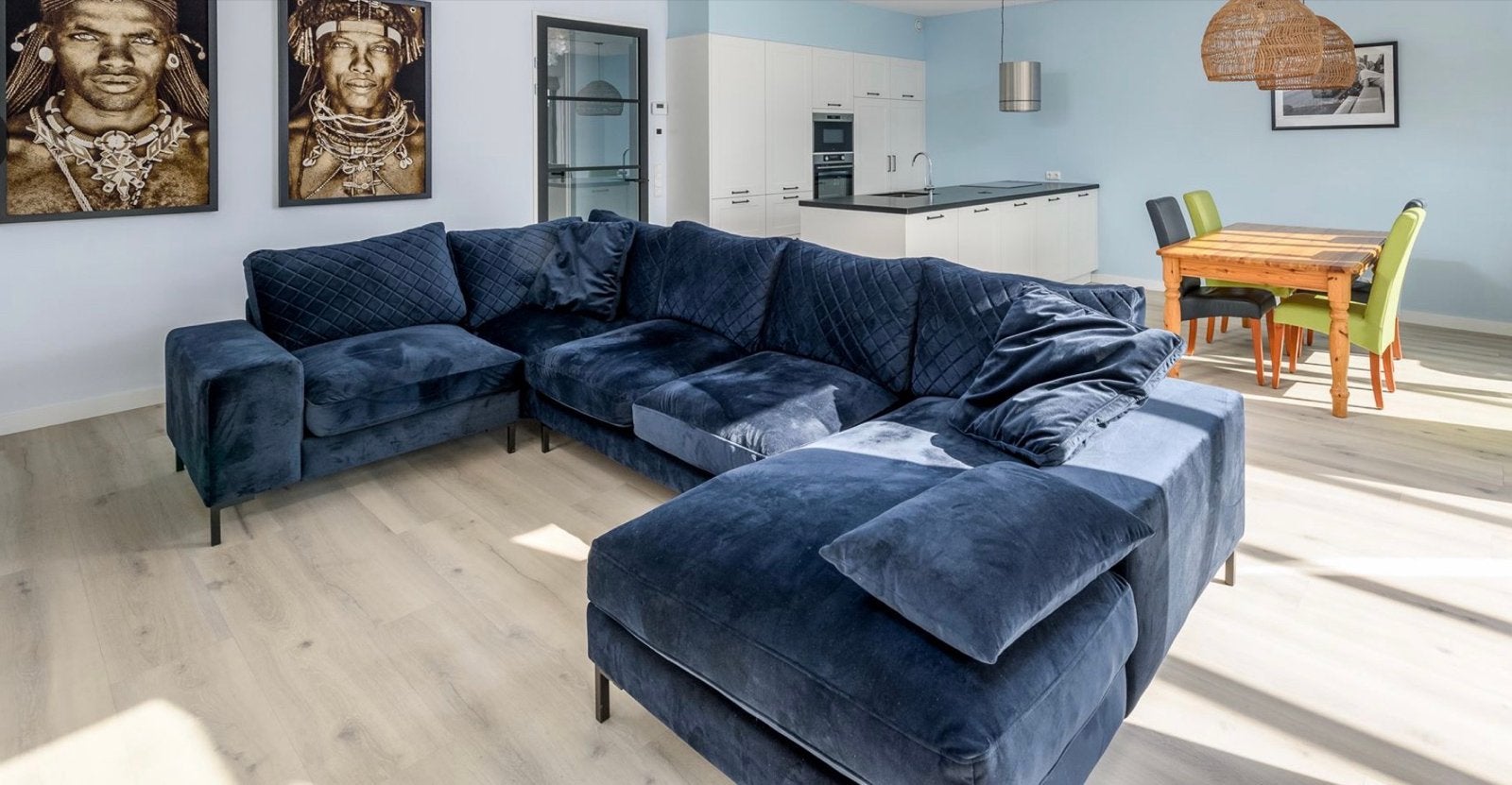 U-bank Cesano van Urban sofa by Ira Ness in donkerblauw, Ophalen, Hoekbank, 300 cm of meer, Zo goed als nieuw