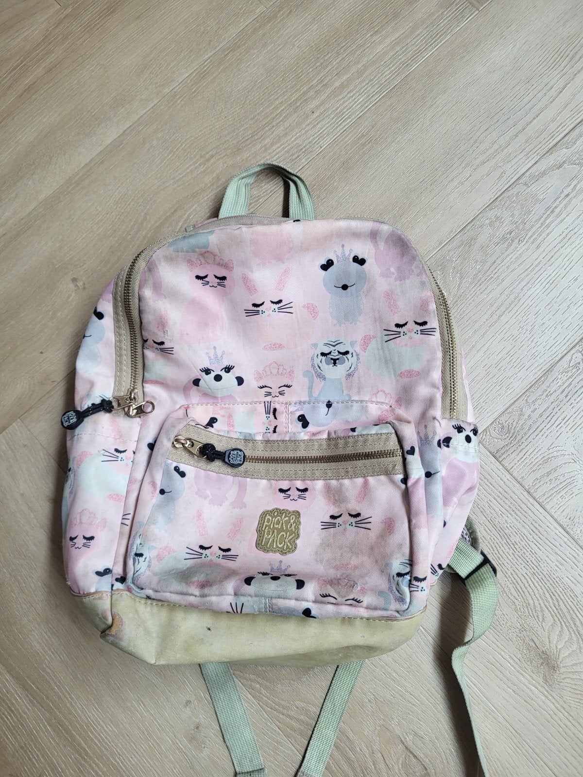 Roze kinderrugzak met dierenprint - Pick & Pack, Overige merken, Gebruikt, Minder dan 30 cm, Ophalen of Verzenden