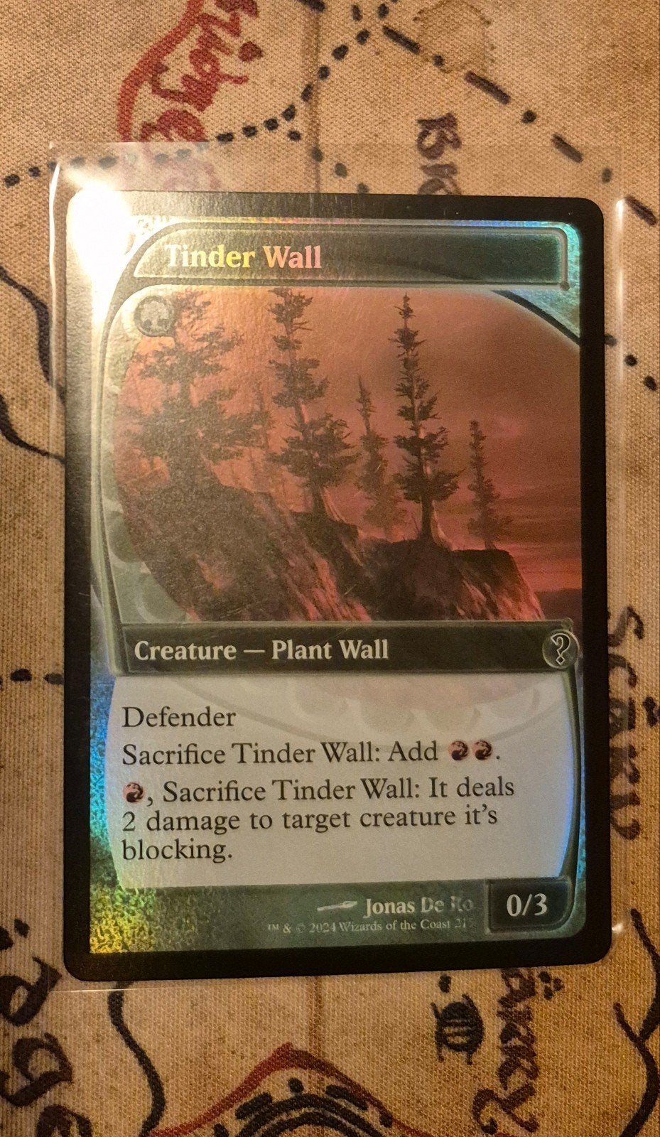 Magic the Gathering: Tinder Wall Foil - Mystery Booster 2, Ophalen of Verzenden, Zo goed als nieuw, Losse kaart, Foil